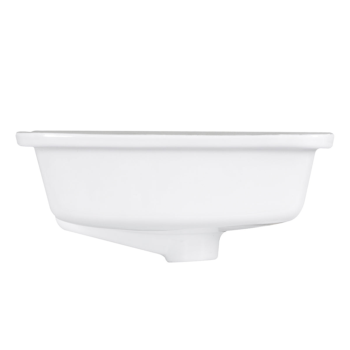 Nantucket Sinks 17 Inch x 13 Inch Glazed Bottom Undermount GB-17x13-W Rectangle Ceramic Sink In White