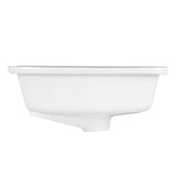 Nantucket Sinks 17 Inch x 13 Inch Glazed Bottom Undermount GB-17x13-W Rectangle Ceramic Sink In White