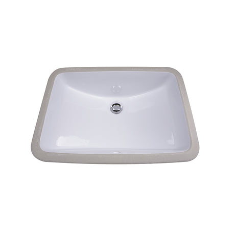 Nantucket Sinks 18 Inch x 12 Inch Glazed Bottom Undermount GB-18x12-W Rectangle Ceramic Sink In White