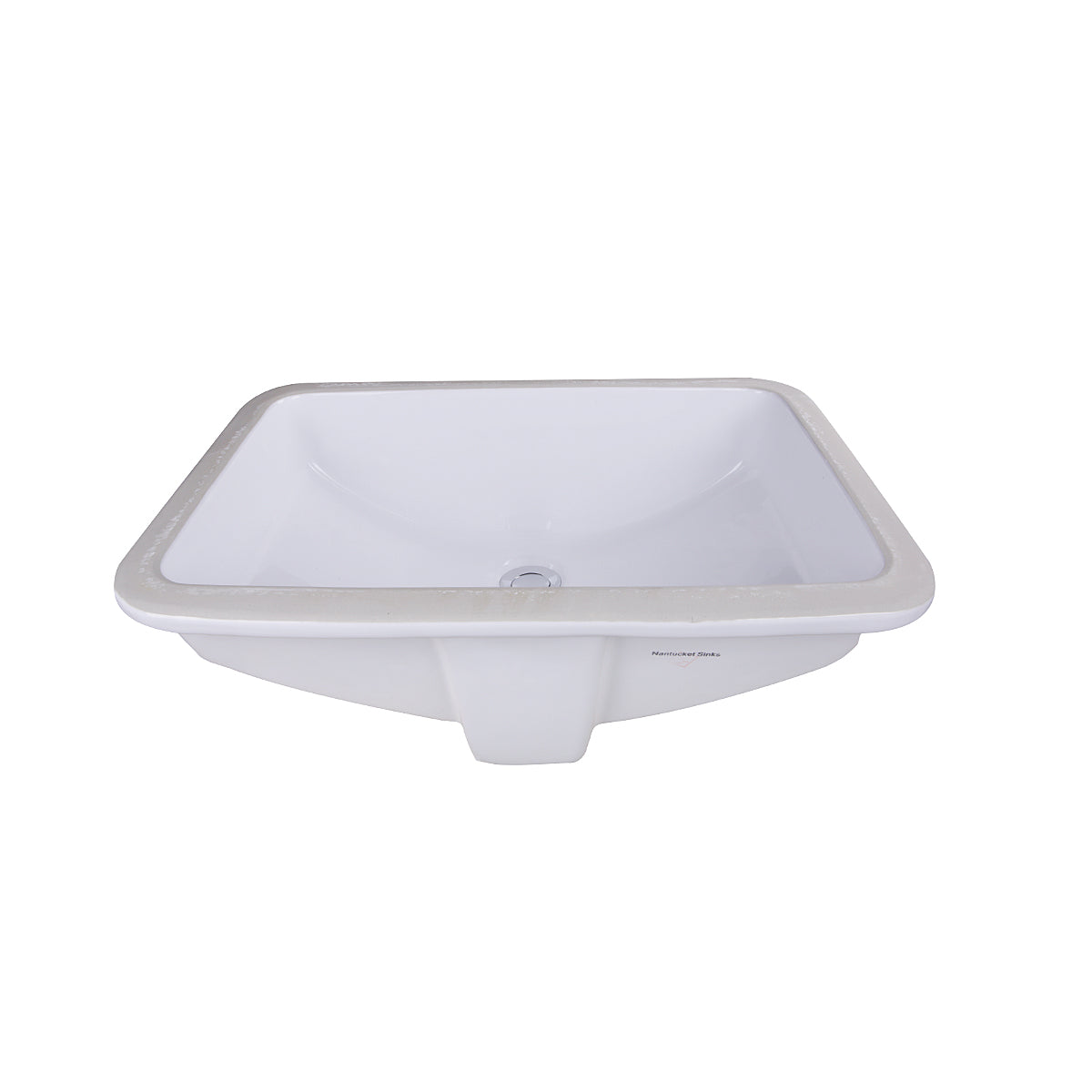 Nantucket Sinks 18 Inch x 12 Inch Glazed Bottom Undermount GB-18x12-W Rectangle Ceramic Sink In White
