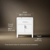 KOHLER Accra 30in. Single Sink Freestanding White Bath Vanity with Pure White Quartz Top Assembled R35898-ASB-0