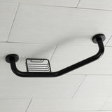 Meridian Thrive In Place GBS141012CS0 10-Inch x 12-Inch Angled Grab Bar with Soap Holder, Matte Black