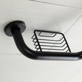 Meridian Thrive In Place GBS141012CS0 10-Inch x 12-Inch Angled Grab Bar with Soap Holder, Matte Black