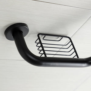 Meridian Thrive In Place GBS141012CS0 10-Inch x 12-Inch Angled Grab Bar with Soap Holder, Matte Black