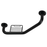 Meridian Thrive In Place GBS141012CS0 10-Inch x 12-Inch Angled Grab Bar with Soap Holder, Matte Black