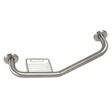 Meridian Thrive In Place GBS141012CS8 10-Inch x 12-Inch Angled Grab Bar with Soap Holder, Brushed Nickel