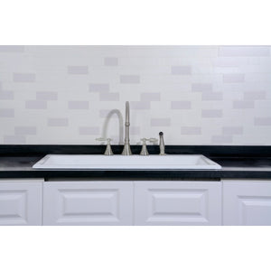 Towne GCKTS362211 36-Inch Cast Iron Self-Rimming 4-Hole Single Bowl Drop-In Kitchen Sink, White