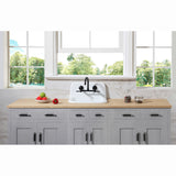 Petra Galley GCKWS221822 22-Inch Cast Iron Wall Mount 2-Hole Single Bowl Kitchen Sink, White