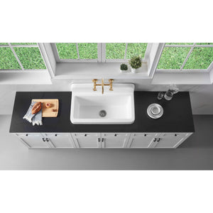 Petra Galley GCKWS331916 33-Inch x 19-Inch Cast Iron Wall Mount Kitchen Sink, White