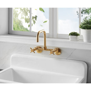 Petra Galley GCKWS331916 33-Inch x 19-Inch Cast Iron Wall Mount Kitchen Sink, White