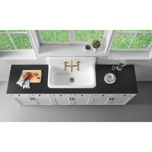 Petra Galley GCKWS362011 36-Inch x 20-Inch Cast Iron Wall Mount Kitchen Sink, White