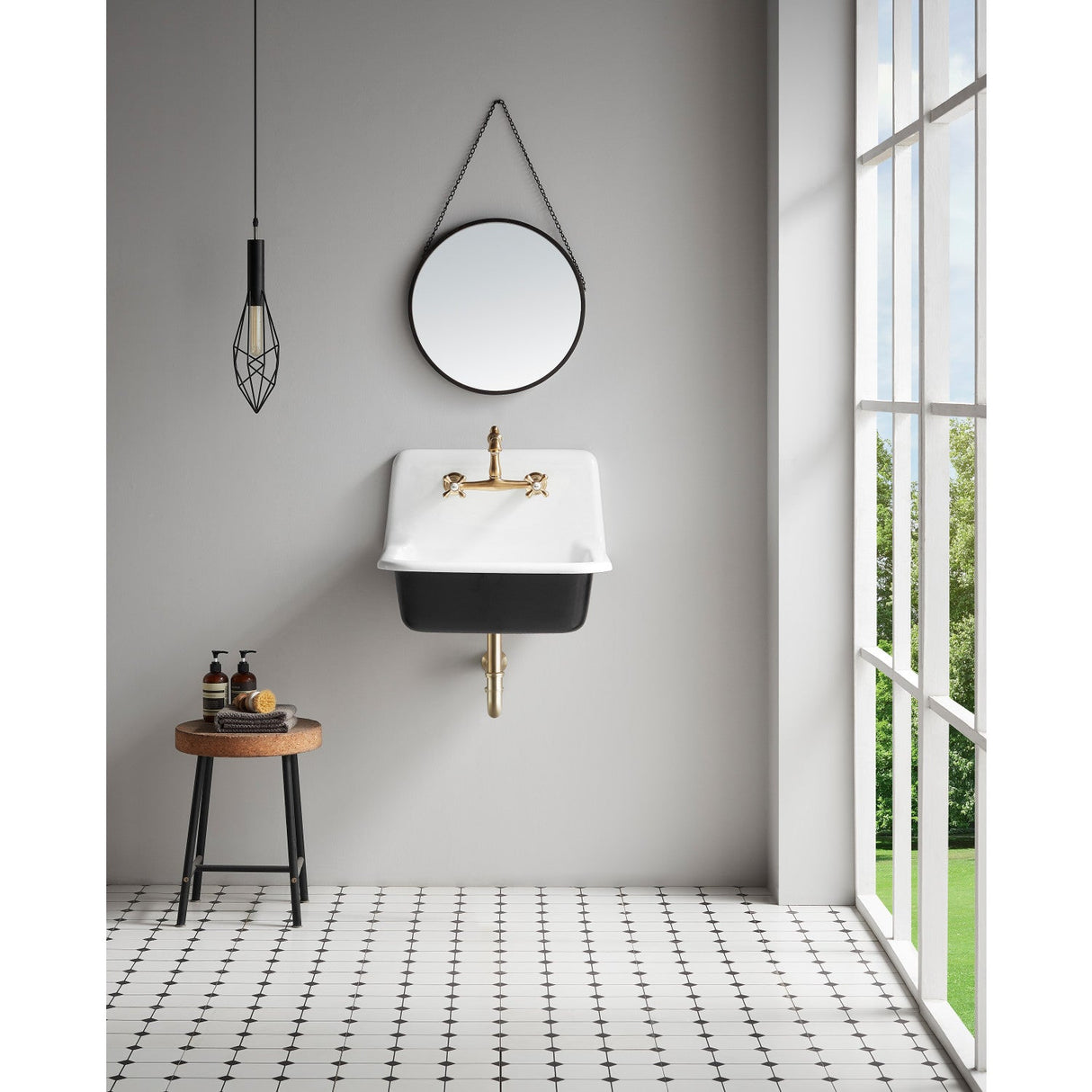 Petra Galley GCLWS22187 22-Inch x 18-Inch Cast Iron Wall Mount Utility Sink, White