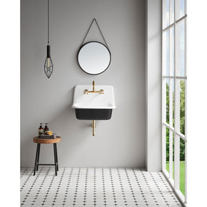 Petra Galley GCLWS22187 22-Inch x 18-Inch Cast Iron Wall Mount Utility Sink, White