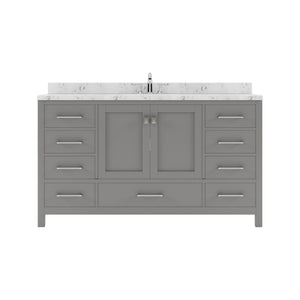 Virtu USA Caroline Avenue 60" Single Bath Vanity with White Quartz Top and Round Sink - Luxe Bathroom Vanities