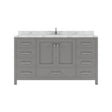 Virtu USA Caroline Avenue 60" Double Bath Vanity with White Quartz Top and Round Sinks - Luxe Bathroom Vanities