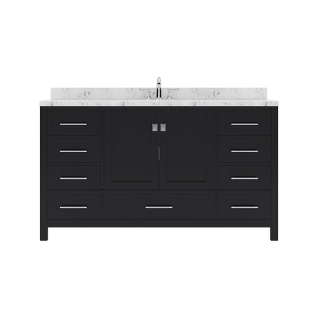 Virtu USA Caroline Avenue 60" Double Bath Vanity with White Quartz Top and Round Sinks - Luxe Bathroom Vanities