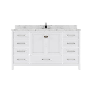 Virtu USA Caroline Avenue 60" Single Bath Vanity with White Quartz Top and Round Sink - Luxe Bathroom Vanities