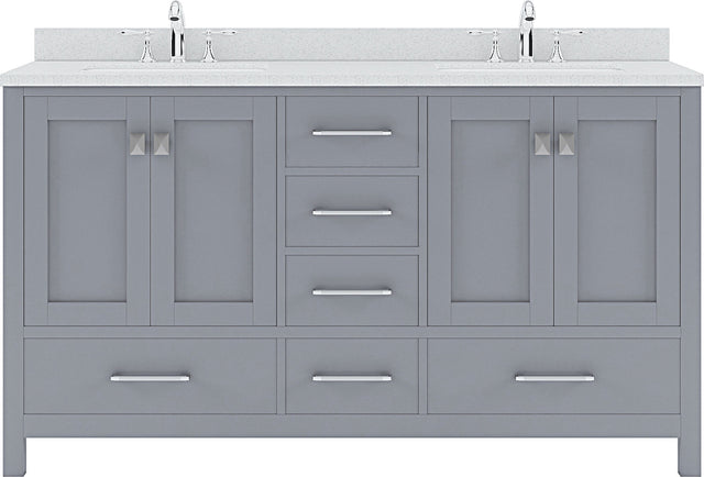 Virtu USA Caroline Avenue 60" Double Bath Vanity with Dazzle White Top and Square Sink - Luxe Bathroom Vanities Luxury Bathroom Fixtures Bathroom Furniture
