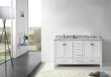 Virtu USA Caroline Avenue 60" Double Bath Vanity with Marble Top and Square Sink - Luxe Bathroom Vanities Luxury Bathroom Fixtures Bathroom Furniture