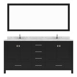 Virtu USA Caroline Avenue 72" Double Bath Vanity with White Quartz Top and Round Sinks with Matching Mirror - Luxe Bathroom Vanities