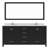 Virtu USA Caroline Avenue 72" Double Bath Vanity with White Quartz Top and Square Sinks with Matching Mirror - Luxe Bathroom Vanities