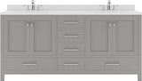 Virtu USA Caroline Avenue 72" Double Bath Vanity in Cashmere Grey with Dazzle White Top and Round Sink - Luxe Bathroom Vanities Luxury Bathroom Fixtures Bathroom Furniture