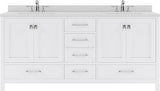 Virtu USA Caroline Avenue 72" Double Bath Vanity with Dazzle White Top and Round Sink - Luxe Bathroom Vanities