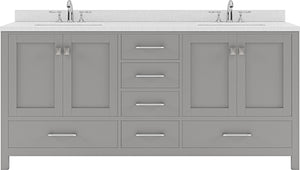 Virtu USA Caroline Avenue 72" Double Bath Vanity with Dazzle White Top and Square Sink - Luxe Bathroom Vanities Luxury Bathroom Fixtures Bathroom Furniture