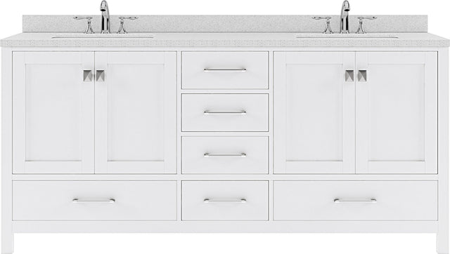 Virtu USA Caroline Avenue 72" Double Bath Vanity with Dazzle White Top and Square Sink - Luxe Bathroom Vanities