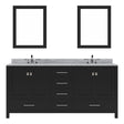 Virtu USA Caroline Avenue 72" Double Bath Vanity with Marble Top and Round Sink with Mirrors - Luxe Bathroom Vanities