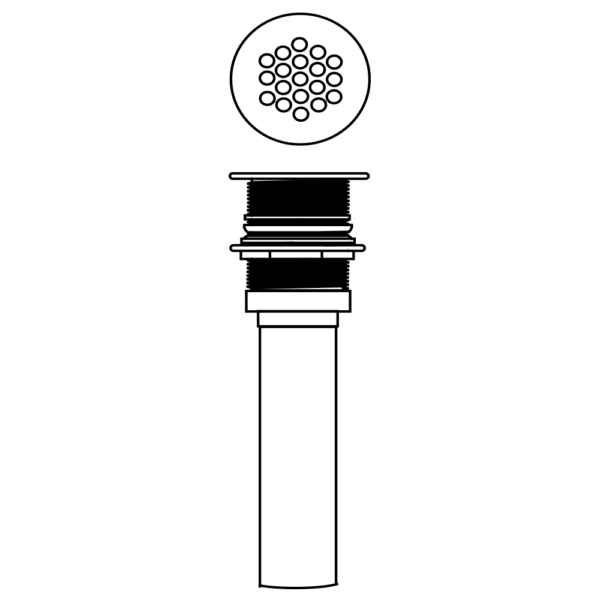Hamat - GDR-2700 - Grid Drain with 6" tail piece