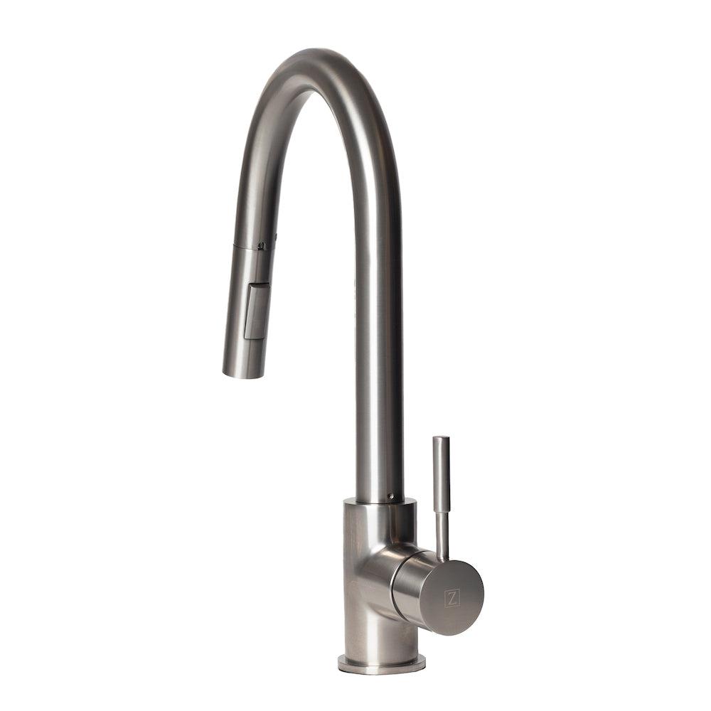 ZLINE Gemini Pull Down Single Handle Kitchen Faucet in Brushed Nickel (GEM-KF-BN)