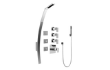 GRAFF Steelnox (Satin Nickel) Luna Thermostatic Shower Set w/Body Sprays & Handshower (Rough & Trim) GF1.120A-LM31S-SN