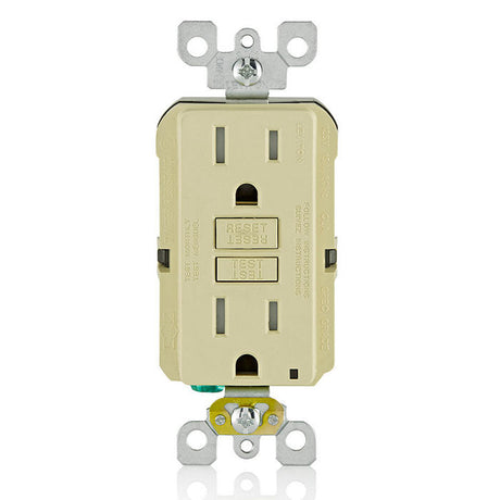 15 Amp, Self Test, Tamper-Resistant Slim GFCI Outlet with LED Indicator Light