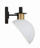 Gigi 1 Light Black + Aged Brass Sconce GIG-811-BK-AG