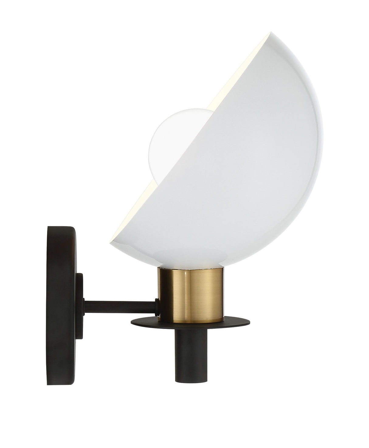 Gigi 1 Light Black + Aged Brass Sconce GIG-811-BK-AG