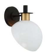 Gigi 1 Light Black + Aged Brass Sconce GIG-811-BK-AG