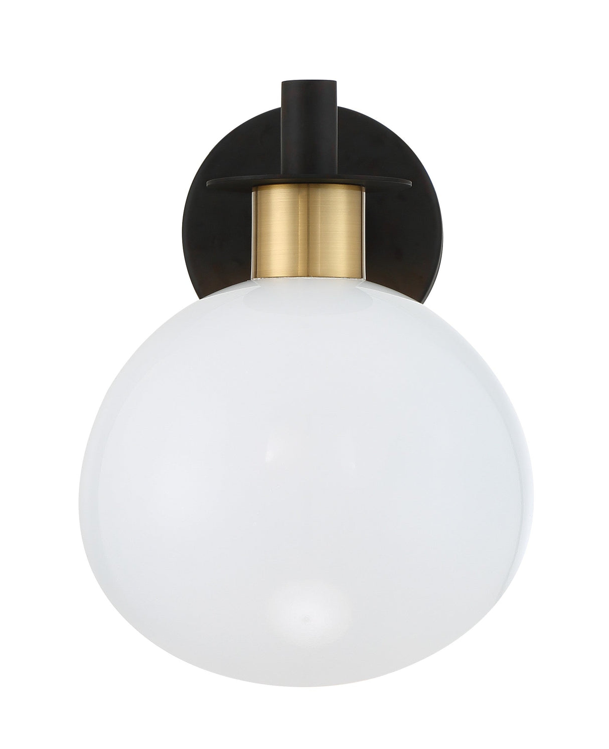 Gigi 1 Light Black + Aged Brass Sconce GIG-811-BK-AG