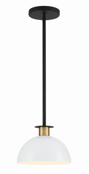 Gigi 1 Light Black + Aged Brass Mini Pendant GIG-813-BK-AG