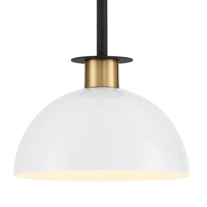 Gigi 1 Light Black + Aged Brass Mini Pendant GIG-813-BK-AG