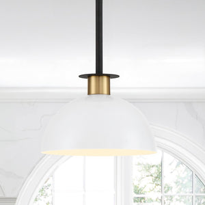 Gigi 1 Light Black + Aged Brass Mini Pendant GIG-813-BK-AG