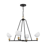 Gigi 4 Light Black + Aged Brass Chandelier GIG-814-BK-AG