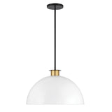 Gigi 1 Light Black + Aged Brass Chandelier GIG-815-BK-AG