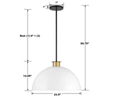 Gigi 1 Light Black + Aged Brass Chandelier GIG-815-BK-AG