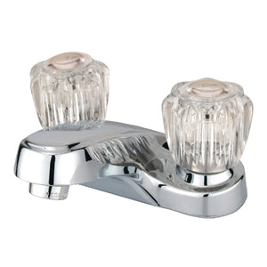 Americana GKB161 Two-Handle 3-Hole Deck Mount 4" Centerset Bathroom Faucet with Plastic Pop-Up, Polished Chrome