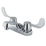 Vista GKB181G Two-Handle 2-Hole Deck Mount 4" Centerset Bathroom Faucet with Plastic Pop-Up, Polished Chrome