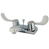 Americana GKB191 Two-Handle 3-Hole Deck Mount 4" Centerset Bathroom Faucet with Plastic Pop-Up, Polished Chrome