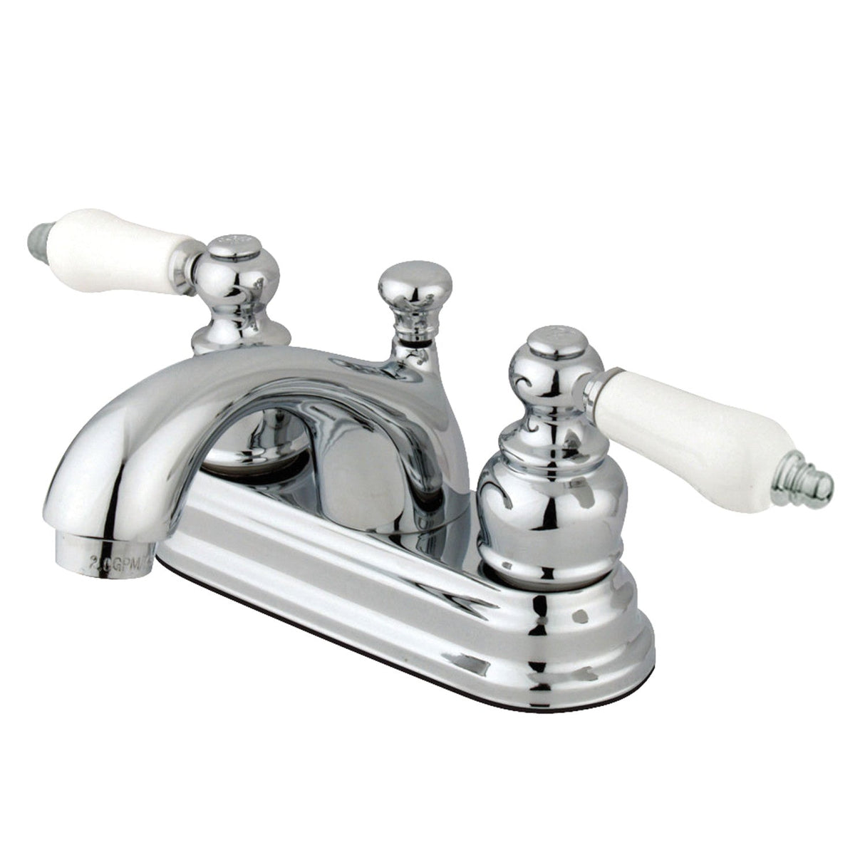 Vintage GKB2601PL Two-Handle 3-Hole Deck Mount 4" Centerset Bathroom Faucet with Plastic Pop-Up, Polished Chrome