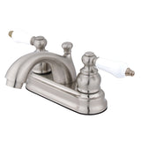 Vintage GKB2608PL Two-Handle 3-Hole Deck Mount 4" Centerset Bathroom Faucet with Plastic Pop-Up, Brushed Nickel