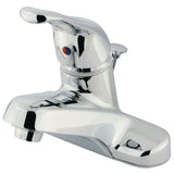 Wyndham GKB511B Single-Handle 3-Hole Deck Mount 4" Centerset Bathroom Faucet with Brass Pop-Up, Polished Chrome